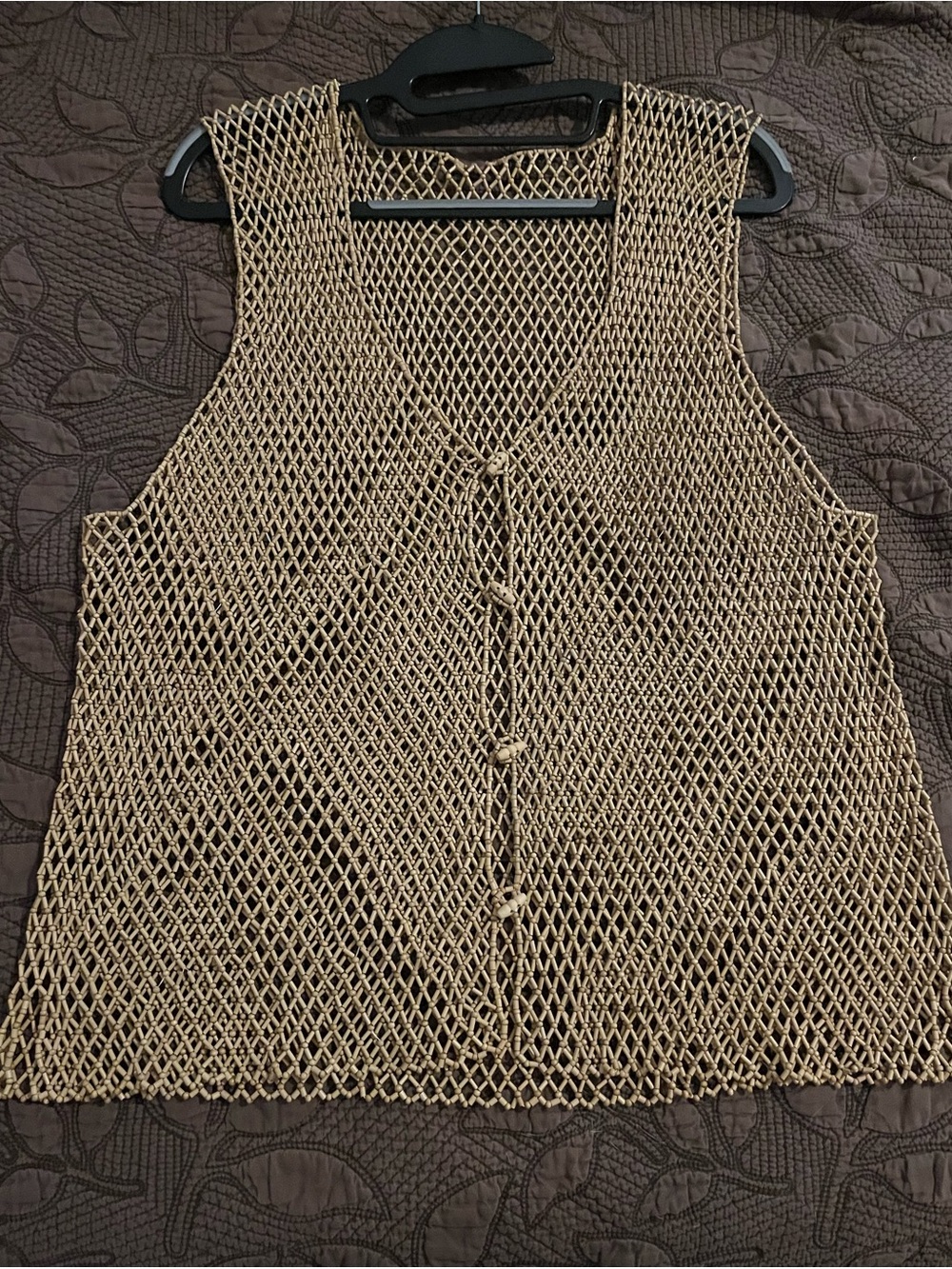 Bamboo Bead Crochet Vest